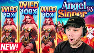 100X KEEPS SHOWING ON NEW ANGEL AND SINNERS SLOT INSANE [upl. by Odo]