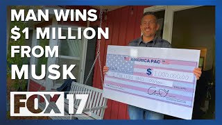 Holland man wins 1 million from Elon Musk political PAC [upl. by Aoh]