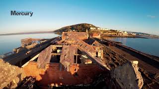 Drone video of Birnbeck Pier in WestonsuperMare North Somerset [upl. by Izmar]