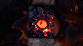 Melting Copper Wire into Axe  Bronze Casting shorts experiment [upl. by Samau881]