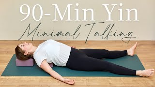 Silent Yin Yoga 90 Minutes  Minimal Cues Long Holds Yin [upl. by Richer108]