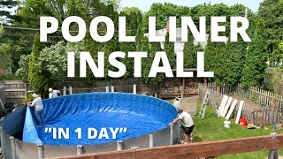 Pool Liner Install Vinyl Above Ground Pool Liner [upl. by Kress]