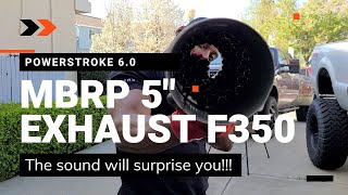 60 Powerstroke Sound  F350 MBRP Cat Back Exhaust Install [upl. by Namara]