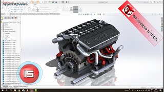 Solidworks tutorial  V12 engine  Ep 15 Full HD 😍 [upl. by Ladd70]