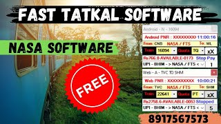 Nasa Tatkal Software Free Tatkal Software  WHATSAAP 8917567573 [upl. by Attezi]