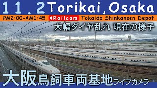 ☔️遅延【LIVE】大阪 鳥飼車両基地ライブカメラ 20241102 1400 Tokaido Shinkansen railcam [upl. by Euqinitram103]