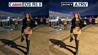 Canon Eos R5 Mark II Vs Sony A7RV Night Mode Camera Test [upl. by Aeslehs1]