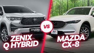 Toyota Innova Zenix Q Hybrid vs Mazda CX8 Elite  Perbandingan Lengkap  Manakah yang terbaik [upl. by Jos962]