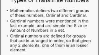 Transfinite numbers A Presentation [upl. by Pembrook]