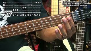 How To Play The Natural Scale 5 String Electric Bass Guitar Tutorial EricBlackmonEricBlackmonMusic [upl. by Hartill390]