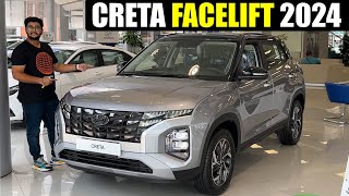 Seltos Killer🔥  Creta Facelift 2024  Walkaround Review with All Details  Creta 2023 [upl. by Aissatan]