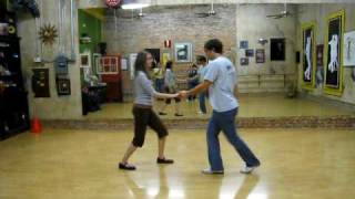 lindy hop lindy circle inside turn kick ball change texas tommy [upl. by Latrena]