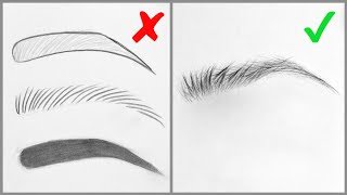 EASY TIPS for Drawing Realistic Eyebrows – Basic Mistakes and Step by Step Tutorial [upl. by Nosnorb3]