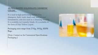 Alfa Olefin Sulfonate Cosmetic Grade by CHOICE ORGANOCHEM LLP from Hyderabad [upl. by Eenoj]