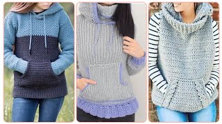 Fabulous Crochet Womens Hoodies Pattern Ideas [upl. by Idnahc]