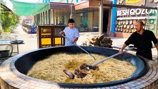 UZBEKISTAN I COOK PILAF IN THE PILAF CENTER IN TASHKENT [upl. by Matilda]