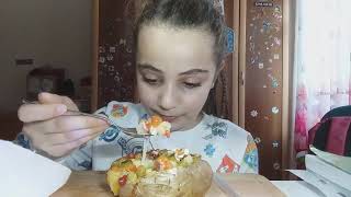 Annem Kumpir Yaptı  Kumpir ASMRMUKBANG  Süper Lezzet  Bol Malzemeli KUMPİR [upl. by Llenyar]