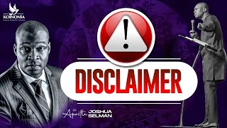 DISCLAIMER  APOSTLE JOSHUA SELMAN 25022024 [upl. by Beberg444]