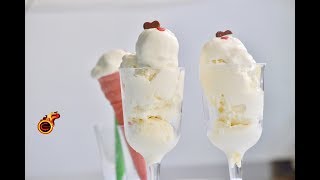 Vanilla Ice Cream with 2 Ingredients  No EggNo Ice Cream Machine Recipe Ep353 [upl. by Tnomad]