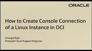 How to Create Console Connection of a Linux Instance in OCI [upl. by Duster137]