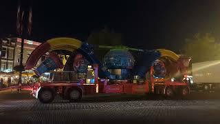 transport en opbouw kermis Gouda 2024 [upl. by Irrac168]