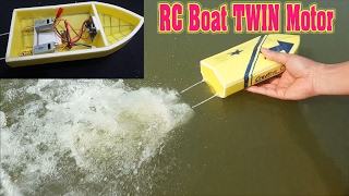 How To Make mini RC Boat Twin 180 Motor [upl. by Ennaeiluj70]