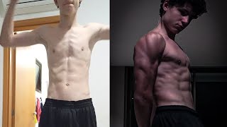 EVOLUÇÃO APÓS 1 ANO DE ACADEMIA ECTOMORFO 53KG72KG [upl. by Comras]