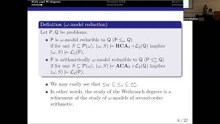 Weihrauch degrees above arithmetical transfinite recursion  Keita Yokoyama Tohoku University [upl. by Moriah]