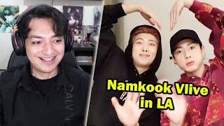 Lets watch the NAMKOOK Vlive in LA 2021  Reaction [upl. by Naenej]