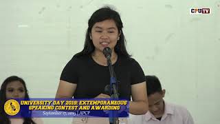 University Day 2019 English Extemporaneous Speaking Contest [upl. by Peregrine]