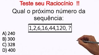 Qual o próximo Número da Sequência  Raciocínio lógico 🔥 [upl. by Murrah]