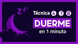 😴CÓMO DORMIR RÁPIDO 1 MINUTO  Técnica de Respiración 478 [upl. by Tremain]