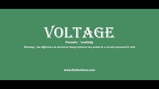 voltage Pronounce voltage with Meaning Phonetic Synonyms and Sentence Examples [upl. by Ardis]