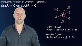 Goniometrische vergelijkingen sinA  C en cosA  C  deel 2 havovwo B  WiskundeAcademie [upl. by Arretak]