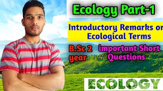 Ecology part1 Autecology Synecology BSc 2 year [upl. by Miuqaoj]