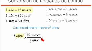 10 Transformacion de unidades de tiempo  semestre  trimestre  bimestremp4 [upl. by Meeks]