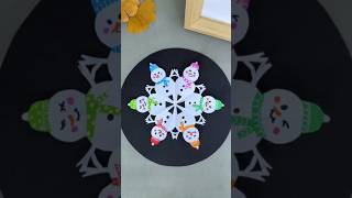 Winter themed childrens handmade papercut snowman creativity ❄️⛄️ shorts diy papercraft [upl. by Enajyram678]