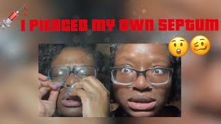 i pierced my septum at home pt one  WARNING BL00DY  TheBlkGirl [upl. by Ecaj592]