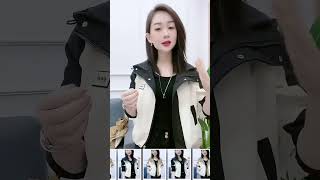 New autumn and winter styles fashionable contrast color stitching jacket temperament loose and [upl. by Ever]