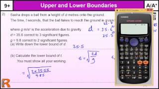 How to do Upper and Lower Bounds AA GCSE Higher Maths Worked Exam qu revision practice amp help [upl. by Irianat906]