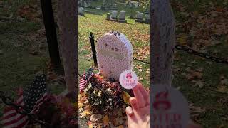 Adding my I Voted sticker to Susan B Anthonys headstone history voting [upl. by Ansilme138]