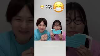 Big Mask Vs Small Mask Eating challenge 🤣shortstrendinghumanitychallengeytshortsviral [upl. by Acinoed]