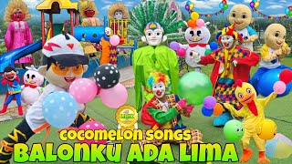 NEW COCOMELON SONGS LYRICS ‼️ LIRIK LAGU BALONKU ADA LIMA VERSI BADUT LUCU DAN ONDEL ONDEL 🩷 [upl. by Alecram746]