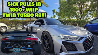 Sick Pulls in Seijis 1800 WHP Twin Turbo R8 [upl. by Claudine]