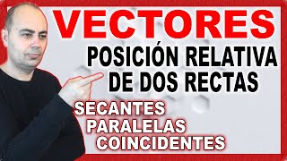 ❇️ ESTUDIA POSICIÓN RELATIVA 2 RECTAS Secante Paralela y Coincidente ❇️ Vector [upl. by Ritch769]