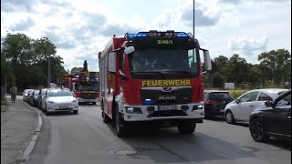 Anfahrt zum Tag der offenen Türe HLF20 amp DLK2312 der Freiwilligen Feuerwehr Fürstenfeldbruck [upl. by Caasi]