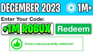 2023 ROBLOX PROMO CODE GIVES YOU FREE ROBUX Roblox December 2023 [upl. by Melc689]