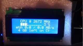 4x20 LCD with LCD2USB and LCD Smartie CPU info  Winamp [upl. by Anaitak64]