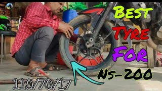 Best Front Tyre For Pulsar Ns200 💯  1107017  Bike Adicter [upl. by Nide814]