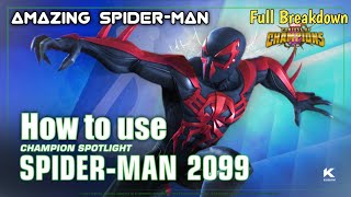 How to use SpiderMan 2099 Full Breakdown  Marvel Contest of Champions [upl. by Otinauj888]